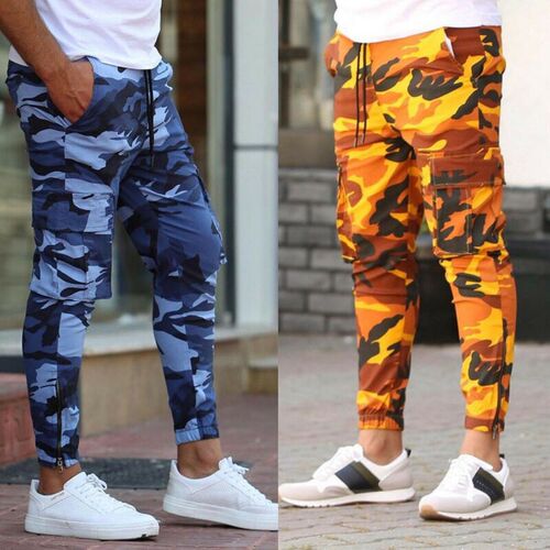 2021 New Men Daily Casual Camouflage Pants Men Elastic Comfo
