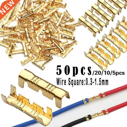50Pcs Car Brass Copper 0.3-1.5mm Wire Butt Connectors Lugs B