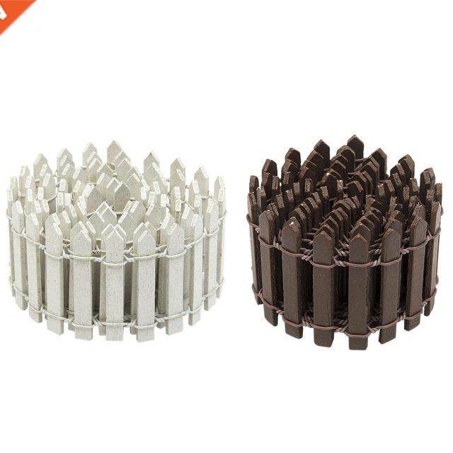 Wood Fence Plant Potted Landscape Decor Accessories Miniatur