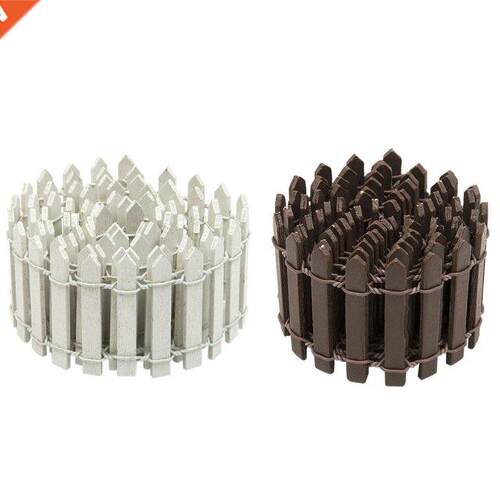 Wood Fence Plant Potted Landscape Decor Accessories Miniatur