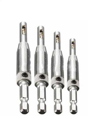 4Pcs Drill Bit Tools Punch Hole HSS Self Centering Hinge H