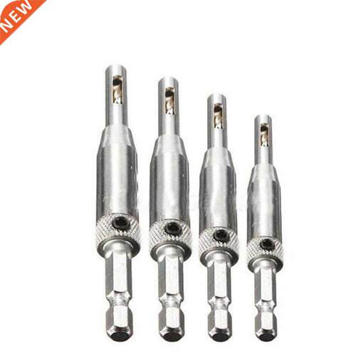 4Pcs Drill Bit Tools Punch Hole HSS Self Centering Hinge H