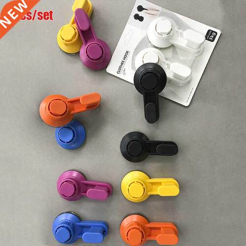4pcs Colorful Vacuum Sucker Hook Punch-Free Bathroom Kitchen