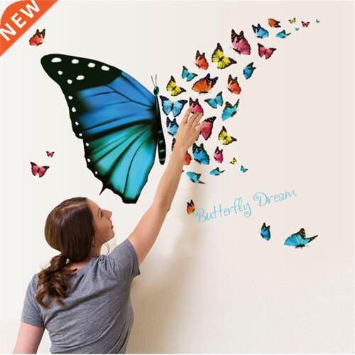 Colorful butterfly wall sticker fresh living room bedroom po