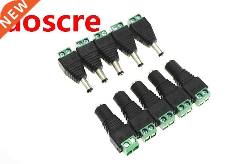 5 PAIRS 12V green 5pcs Female +5 pcs Male DC connector 2.1*