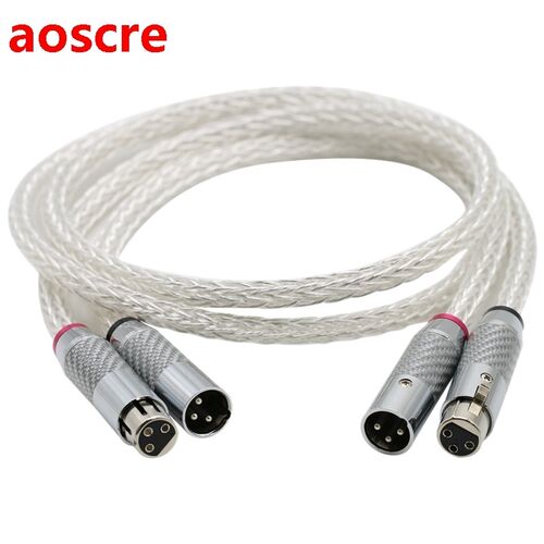 XLR 3 Pin Microphone Cable, 8AG Silver Plated Male To Female