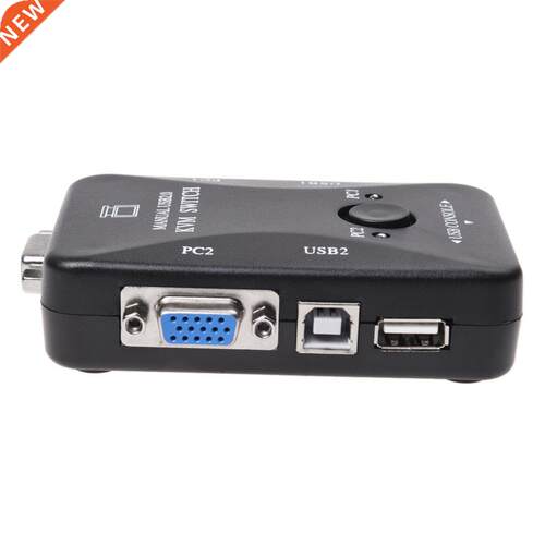 2-Port USB 2.0 KVM Switch Switcher + VGA Cable Cord Mouse/KY
