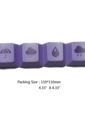 4Pcs Weather Raining Dark Clouds Dye Sublimation Keycap Keyb