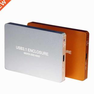 Free Shipping mSATA SSD enclosure USB-C to Dual mSATA adapte