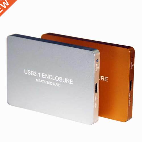 Free Shipping mSATA SSD enclosure USB-C to Dual mSATA adapte