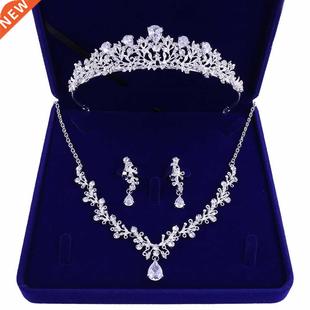 Leaf Bridal Jewelry Luxury Rhinestone Crystal Sets Cro Noble