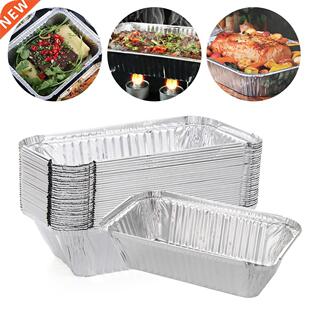 30Pcs Aluminum Foil Box Roasting BBQ Tray Baking Bread Pan C