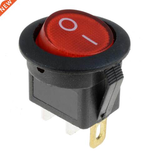 ON/OFF Rocker Switch 12V DC Red Blue Light With 3 Pin Termin