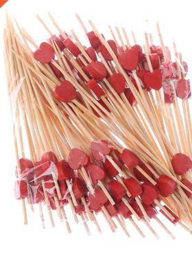 100Ps Peach Heart Fruit 适用于k Sticks Buffet Cupcake Toppe