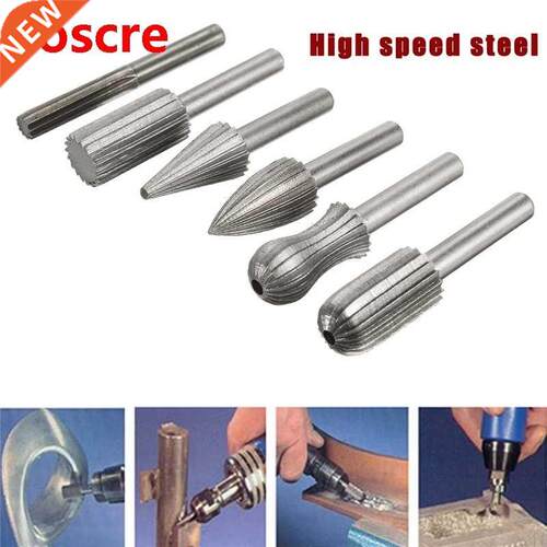 6pcs 6mm shank HSS Rotary Drill Bit Files Burr Drill Bits Ra