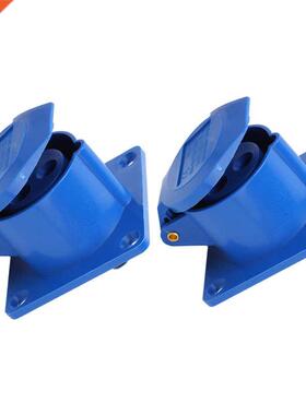 2Pcs Single-Phase Industrial Power Socket Single-Phase 3-Pin