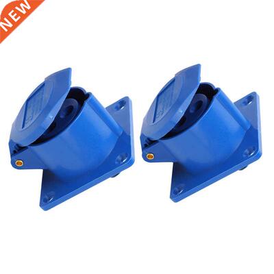 2Pcs Single-Phase Industrial Power Socket Single-Phase 3-Pin