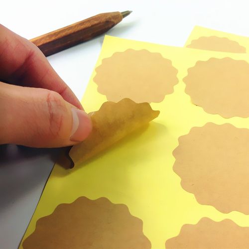 100pcs/lot Blank flower design thank you  Kraft paper self