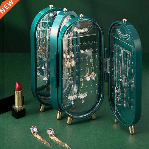 Desktop Women Girls Jewelry Storage Box Rings Earrings Neckl