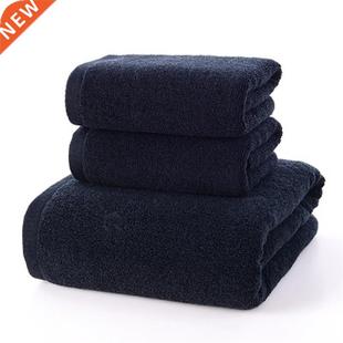 New 3pcs/set 100% Cotton Solid Black Bath Towel Set 1pc bath