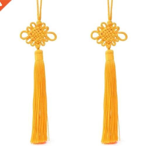 100 Pcs Handmade Yellow Chinese Knots Soft Tassels Holiday G
