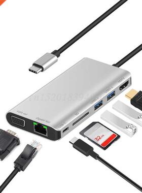 Type-C Multi-function Dock Station with USB3.0x2/SDx1 Cd+H