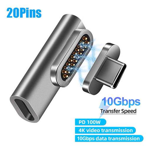 20 Pin US C Magnetic Adapter 100W PD US C 3.1 Converter Ad