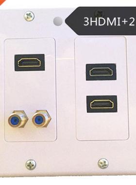 3HDMI Wall Plate Composite Video Audio Adapter Jack Outlet P