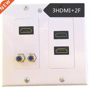 3HDMI Wall Plate Composite Video Audio Adapter Jack Outlet P