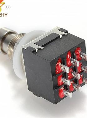 Black 3PDT 9Pin Electric Guitar Effects Pedal Foot Switches