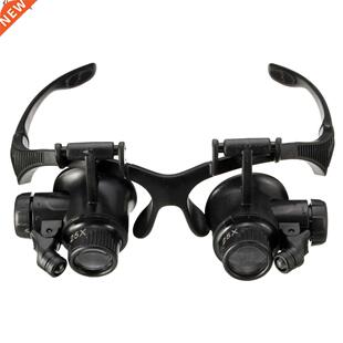 Portable 10X 15X 20X 25X Spectacles Glasses LED Lamp Magnifi