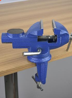 Clamp-on Bench Vise Swivel Table Clamp with Anvil for Jewelr