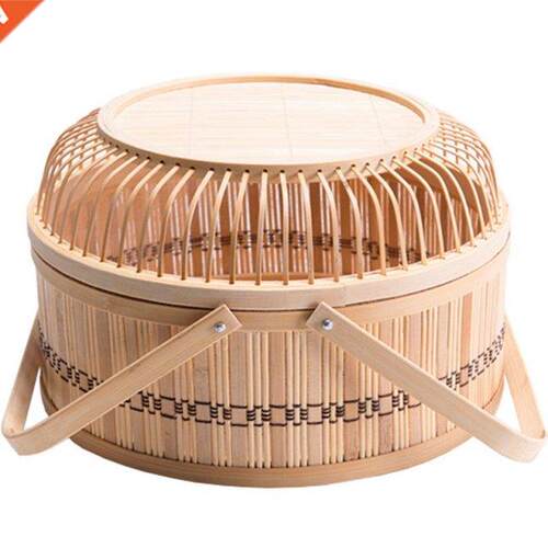 Handmade Vntage Tradtonal Round Bamboo Basket For Food Ba