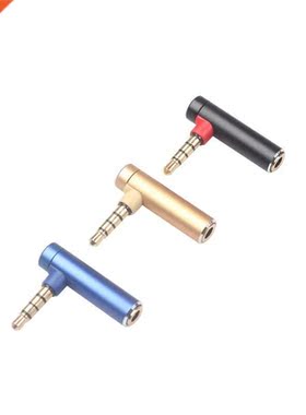 1Pc 3.5MM Male To Female Audio Adapter 90 Dgree Elbow Right