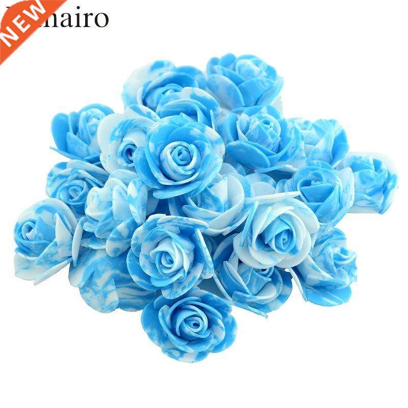 50pcs 3CM Mini Multicolor PE Foam Rose Head Artificial Flowe