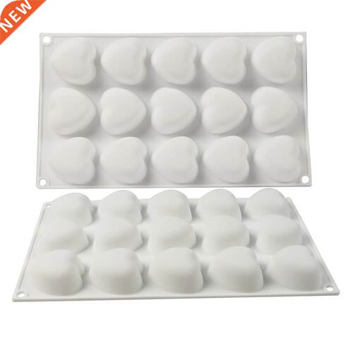 Silicone Cake Molds 15-Cavity Heart Shape Chocolate Muffin M