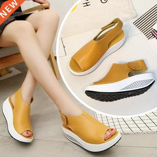 5 Styles Summer Women Sandals Platform Wedges Sandals Leathe