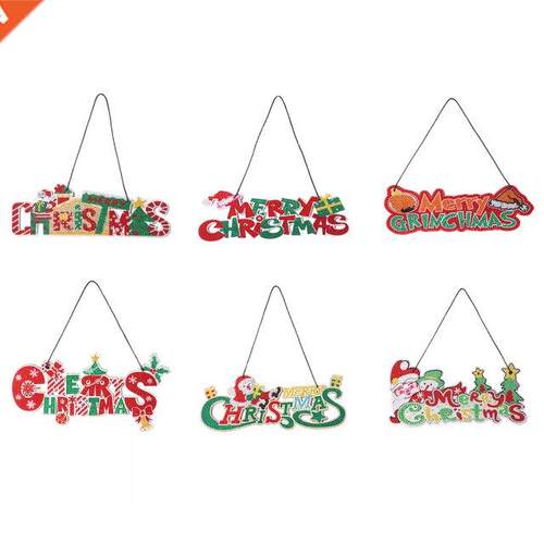 5D  Diamond Painting Merry Christmas Board Pendant Orname