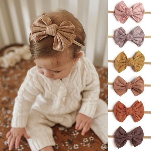 1Pcs Elastic Stripe Bowknow Baby Headband Newborn Girl Boy H
