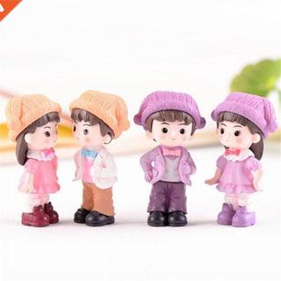 Boy Lovers Ornament Hat Min Girl Wedding 2Pcs Figurines