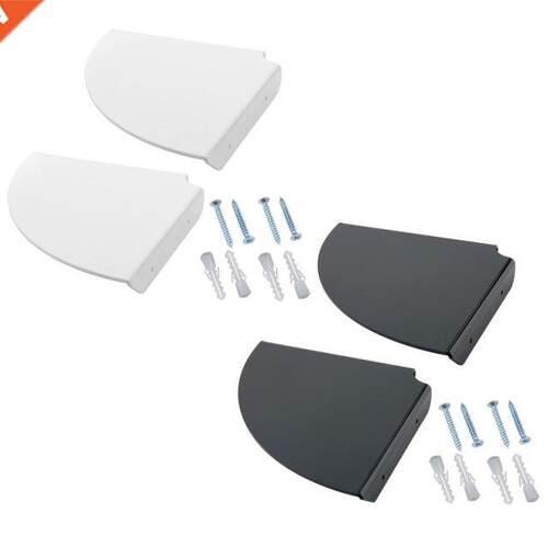 2 Pieces Black/Orange Wall Mounted Corner Shelf for Bathroom