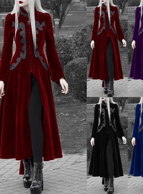New Halloween Carnival Gothic Coat for Women Medieval Cospla
