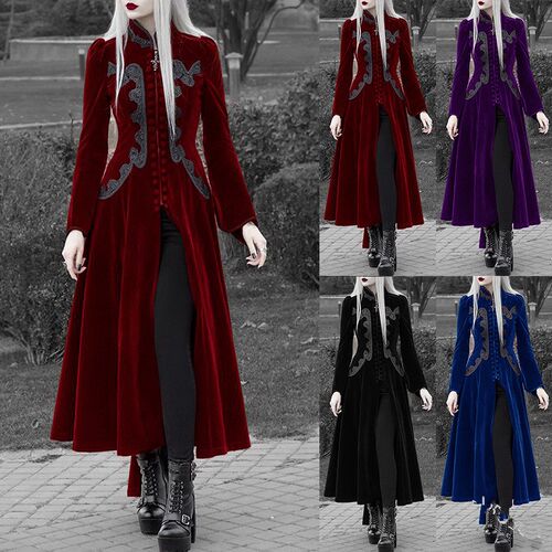 New Halloween Carnival Gothic Coat for Women Medieval Cospla