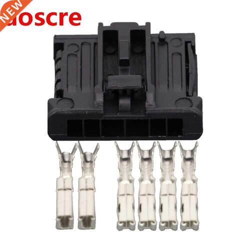 6 Pin Black Rectangular Connector with Terminal DJ7061-1.5-2