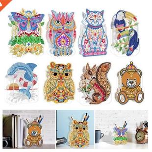 Painting Diamond Pen Holder Owl Cat Colorful Dolphin