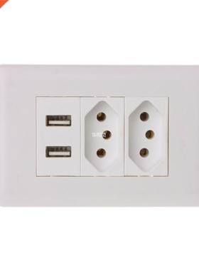 Wall Power Brazil Socket 15A Brasil Standard Double Soquete