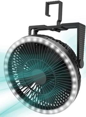 10000Mah Campng Fan Wth LED Lghts,8 nch Rechargeable Por