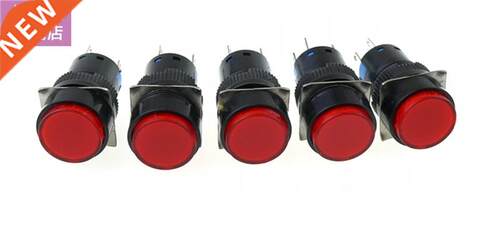 5 Pcs Red Round Cap 2 Terminals Fault Signal Lamp Indicator