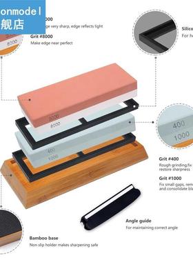 Sharpening Stone Set, Whetstone Grit, Waterstone Wooden Knif
