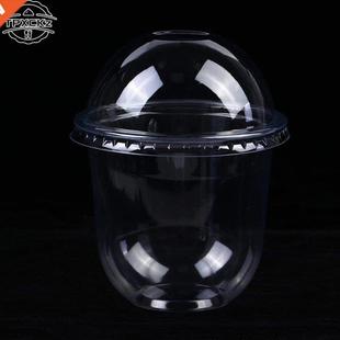12pc Disposable Transparent Salad Dessert Cups With Cover Pl